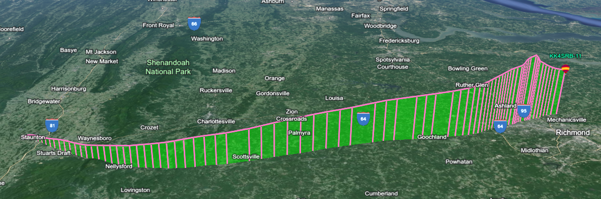 Google Earth Flight Path